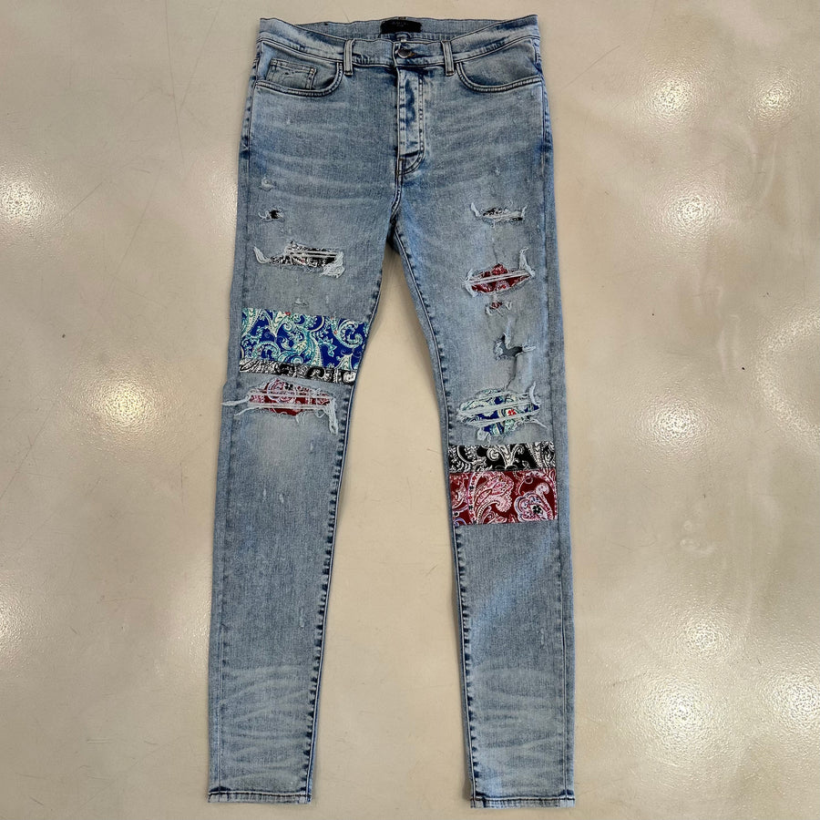 Amiri Blue Pajama Art Patch Jeans [USED 36]