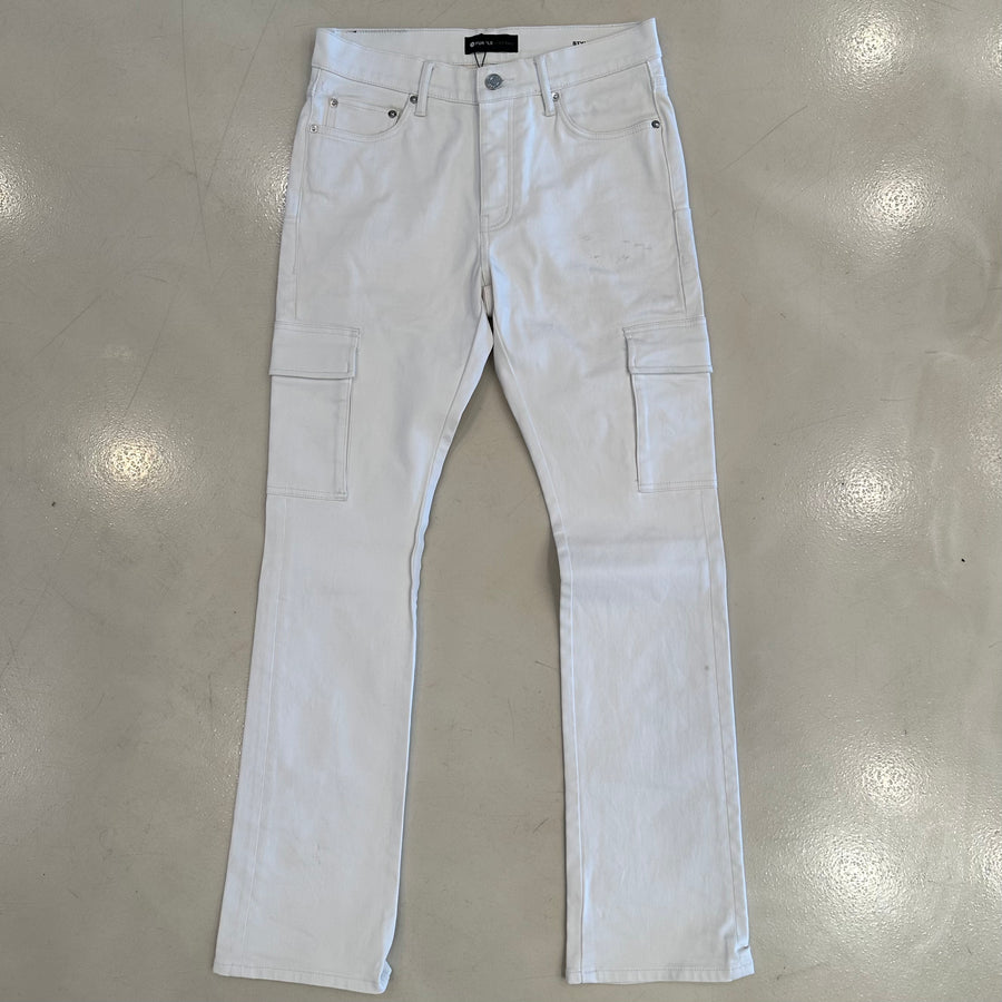 Purple Brand Patent Film White Cargos [USED 30]