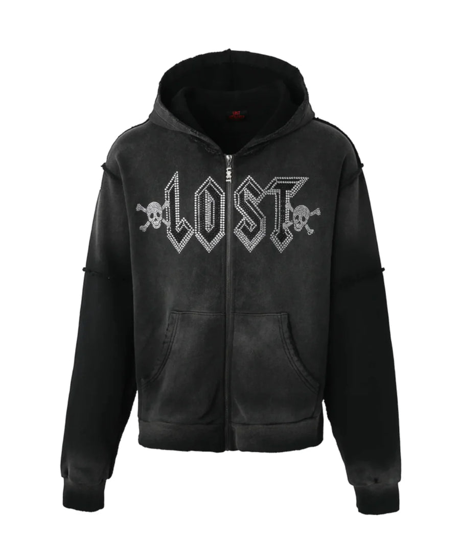 Lost Intricacy Rhinestone Zip Up 