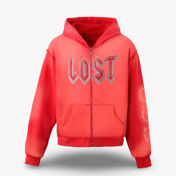 Lost Intricacy Cherry Red Zip Up