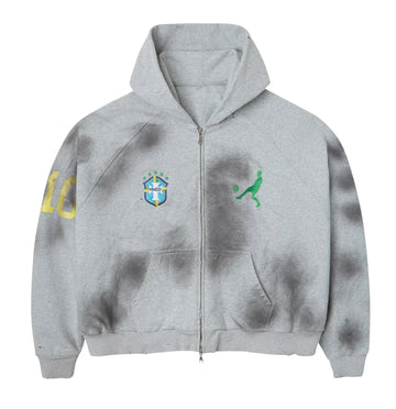 HMDD Destroyed Heather L&F Brasil Zip Up