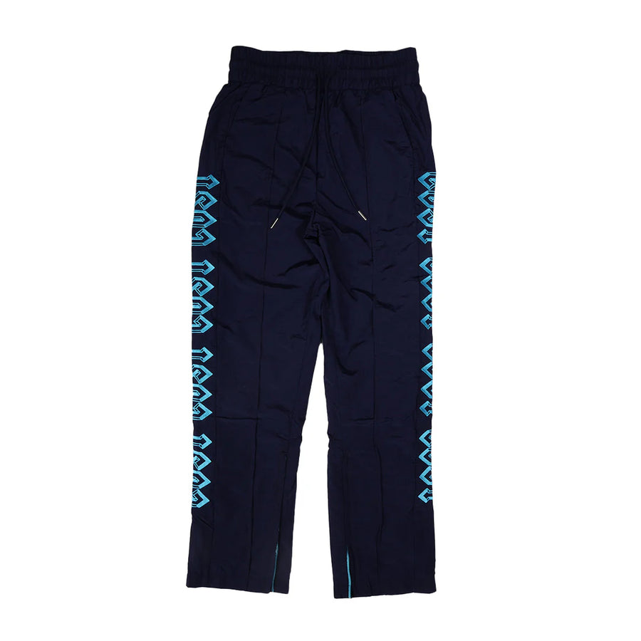 Lost Intricacy Navy Carolina Blue Nylon Pants