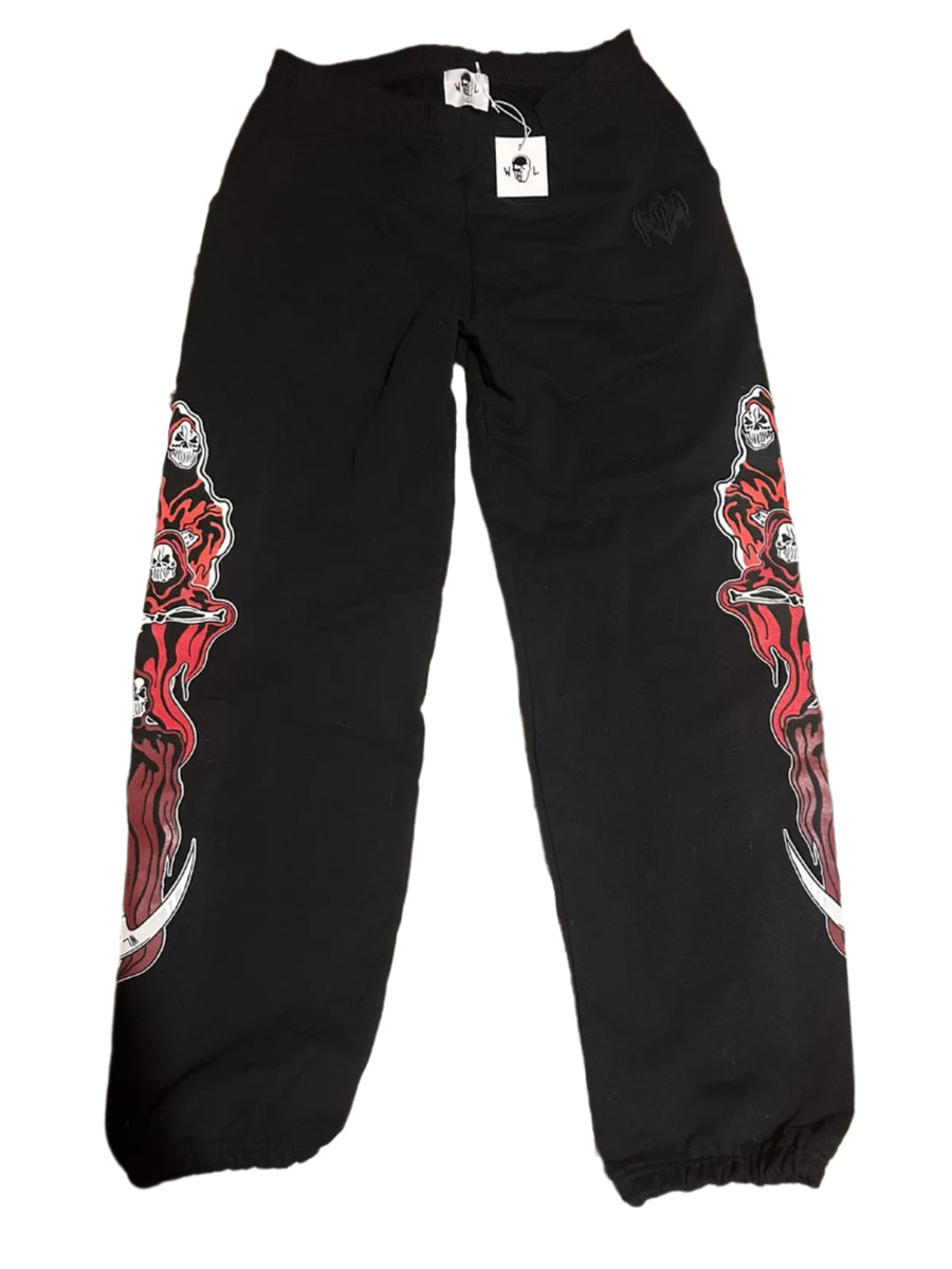 Warren Lotas Three Reapers Sweatpants Red