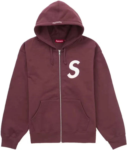 Supreme S Logo Zip Up Hooded Sweatshirt 